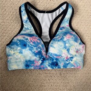Victoria's Secret PINK Blue, Pink & White Racerback Sports Bra